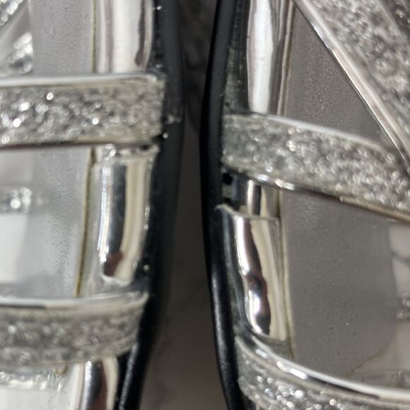 EASY STREET Tarrah Silver Glitter Sandals - Picture 6 of 7